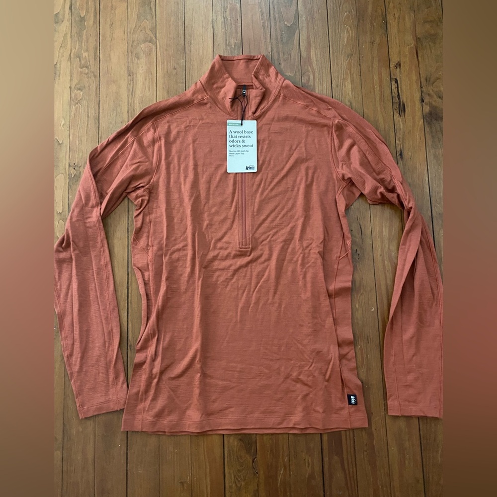 REI Burnt Orange Quarter-Zip Top